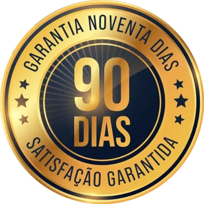 Selo de garantia de 90 dias, satisfação garantida